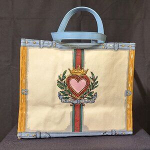 Brighton Canvas Tote Bag "In Love We Trust" "The Queen Has Spoken"